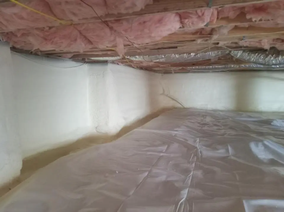 Crawl space encapsulation with closed-cell spray foam for Roof Leak Repair in Kentfield